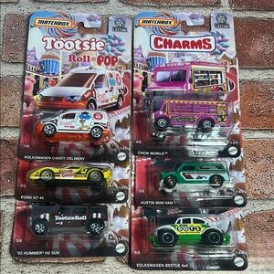 Match Candy-Themed Toy Cars Set